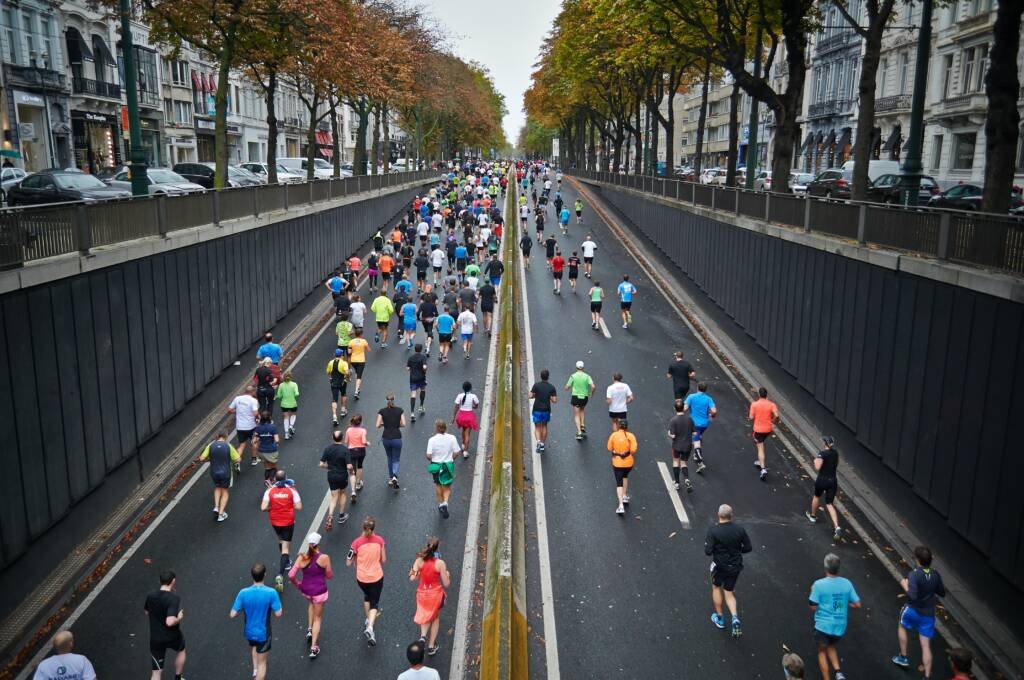 Brussels marathon runners